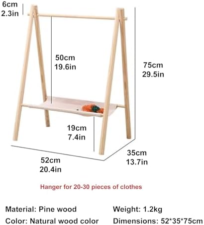 SYUFRE Dog Garment Rack Pet Armoire Wardrobe Wooden Dress Up Clothes Storage Small Dog Closet Pet Clothes Organizer Accessories for Doll Cat and Puppy (Color : Triangle/Round Wood), 10200230