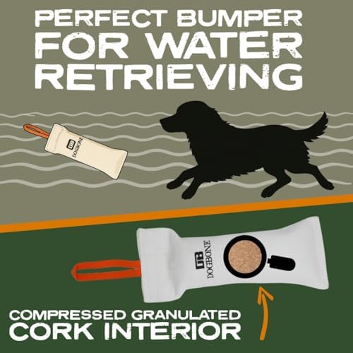 DogBone Firehose Dog Bumper for Hunting & Sporting Dog Training - Perfect Floating Dummy for Water Retrieving & Fetch - Ideal Canvas Alternative for Puppies or Adult Retrievers & Includes Throw Loop