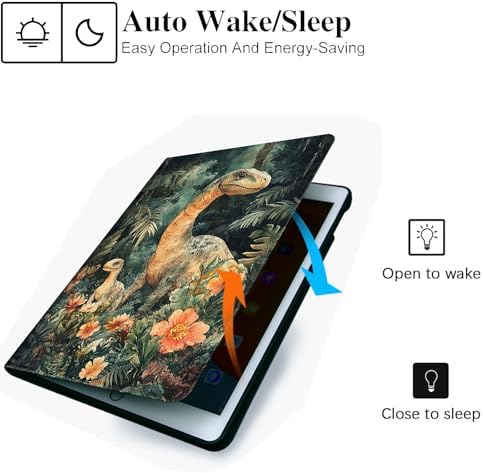 for Microsoft Surface Pro 7 Plus,Surface Pro 7/6/5/4 12.3" Tablet Case,Auto Wake/Sleep,Adjustable Stand Protective Cover - Dinosaur Family Jungle
