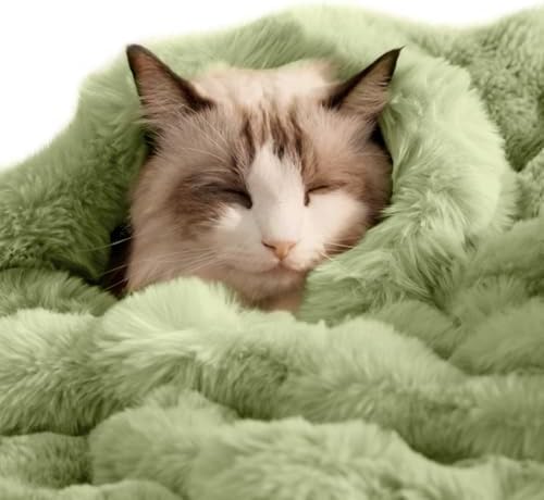 SOMAHE Soft Faux Fur Pet Blanket, Washable, Medium 28x22 Fruit Green
