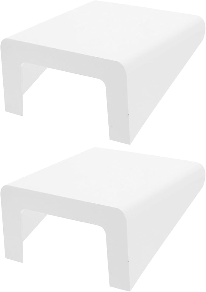 Totority 2pcs Wall Mounted Shelf Organizer for Security Camera and Router, White Floating Storage Rack with Adhesive, Monitor Holder Suitable for Home Décor and Office Use