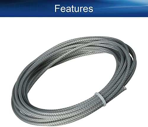 Jutagoss PET Expandable Braided Cable Sleeve, 16.4ft - 1/4 inch Gray Cable Management Sleeve, Wire Loom Tube Cord Protector for USB Cable, Power Cord, Audio Video and More, 1Pc