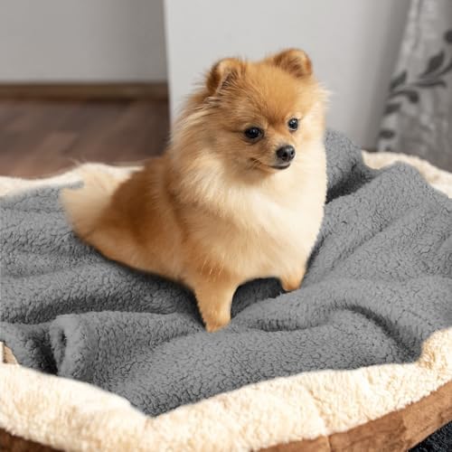 furrybaby Pet Blanket, Soft Warm Sherpa Fleece Bed Blanket for Small Pets