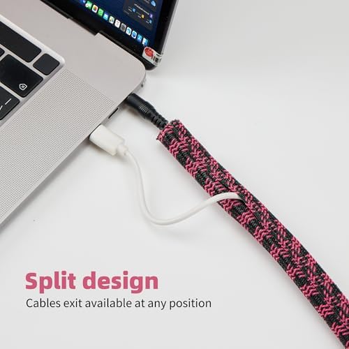 Cable Sleeve 1/2 Inch x 10FT Self-Wrapping Wire Loom