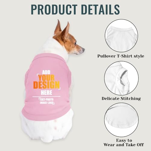 Custom Dog Shirt,Personalized Pet Vest Apparel with Name Text Photo Image,Lightweight Breathable PuppysKitten Variousize,Powder