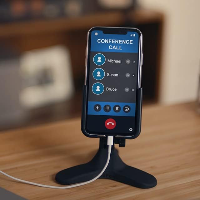 WeatherTech DeskFone - Universal Desktop Cell Phone Holder (Silver Metal Knobs)
