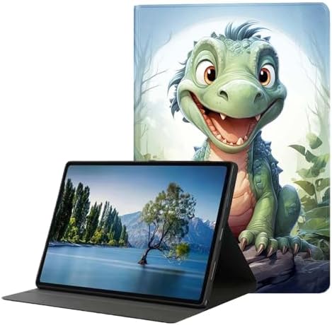 for Samsung Galaxy Tab A 8.4 Tablet Case SM-T307,Premium Leather Folio Stand Auto Wake/Sleep,Multiple Viewing Stand,Cartoon Dinosaur