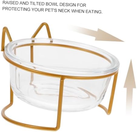 Milisten Elevated Cat and Dog Feeding Bowl Tilted Pet Food Container and Water Dish Raised Glass Bowl Protecting Spine for Comfortable Dining Experience
