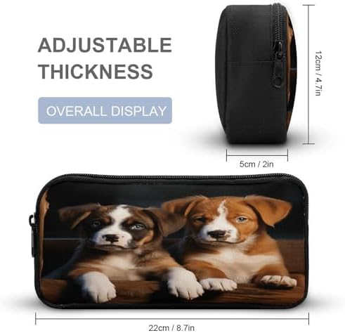 Puppies Dogs Pets Animals Pencil Case Large Capacity Pencil Pouch Portable Cute Pen Bags Multifunctional Pencil Bag Sturdy Aesthetic Pen Pouch Fashion Tool Bag Desk Organizer Unisex