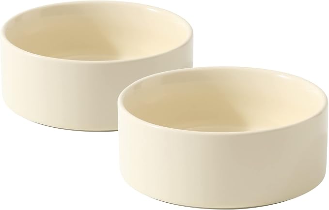 Havniva Cat Bowls Set of Two, 6.1” Ceramic Cat Food Bowls, Cat Water Bowl | Cat Food and Water Bowl Set, Non-Slip Base, Food-Grade Ceramic, Wide Opening, Dishwasher Safe, Pet Bowls Whisker Friendly