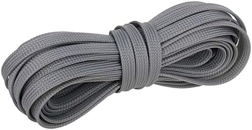 Bettomshin 1Pc 32.8Ft(10m) Cable Management Sleeve, 5/16"(8mm) Width PET Grey Cord Protector, Wire Loom Tube Insulated Split Sleeving for USB Cable Power Cord Organizer Video Cable Hider