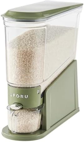 UFORU Slim Rice Dispenser 11 LB,Clear Rice Storage for Small Spaces