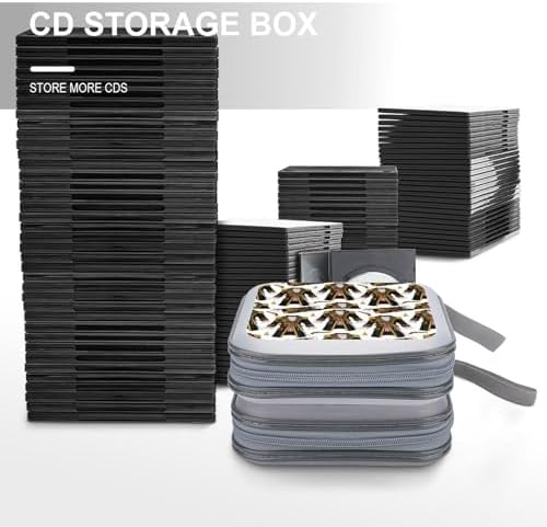 40-Disc Hard Shell Storage Wallet Pirate Costume, DVD CD Binder with Carry Strap, Portable Protective Organizer for Travel Office