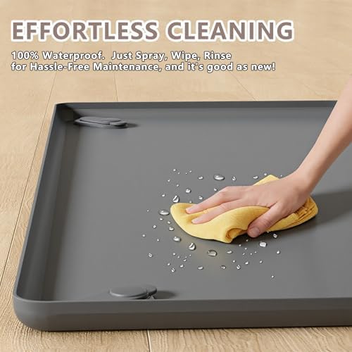 Pee Pad Holder for Dogs Fits Up to 24" x 24" Training Pads Silicone Puppy Pad Holder Tray Non-Slip Dog Pad Holder with Powerful Magnetic Lock Square Potty Pad Holder for Home Floor Protection