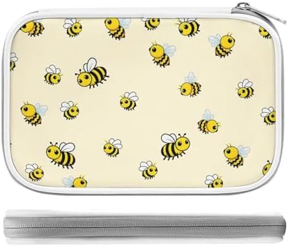 Cute Large Pencil Bag With Zipper Fashion Design Organizer For All Pens Cute Bee Pattern