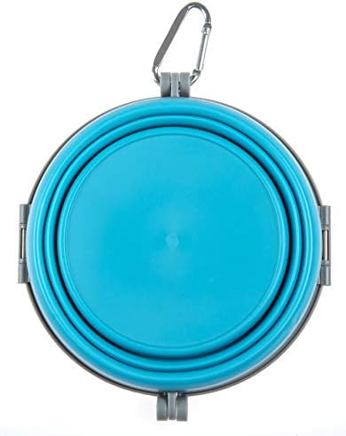 Loving Pets Bella Roma Collapsible Dog Bowls - Silicone Dog Bowls, Foldable Bowl, Puppy Essentials & Hiking Pet Supplies Great for Home & Travel (Blue, Medium)