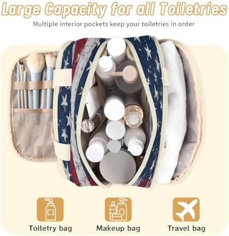 American Flag Travel Toiletry Bag for Women