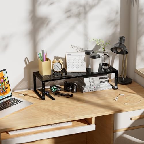 Expandable Spice Rack & Kitchen Cabinet Organizer - Stackable, Adjustable Shelves for Cabinets, Countertops, Cupboards & Pantries(2 Packs/Medium/Black)