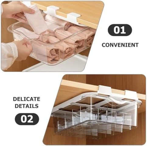 Drawer Type Socks Management Box with Lid, Pet Multi Grid Organizer
