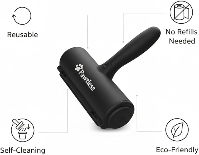 Pet Hair Remover – Reusable Lint Roller for Cat & Dog Hair on Furniture, Couch, Carpet, Car, Beddings– Eco-Friendly, No refills, No sheets Needed