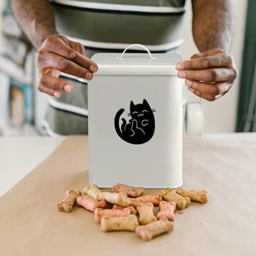 Dog and Cat Food Storage Container, Farmhouse Pet Food Storage Containers with Lid and Dry Food Scoop, etal Cat Food Bin with Measuring Cup, Cat Food Can Covers Lids and Spoons, Cat Mouse Toys(#3)