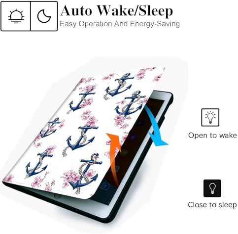for Microsoft Surface Go 4/3/2/1-10.5" 2021 Tablet Case,Auto Wake/Sleep,Adjustable Stand Protective Cover - Anchor Floral
