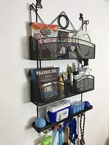 Pet Suppy Organizer #3200 in Black Dog and Cat Storage Over the Door or Wall Closet Rack