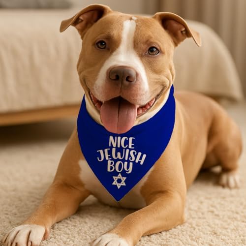 Nice Jewish Boy Pet Bandana, Jewish Pet Accessories Dog Scarf, Adjustable Comfortable Triangle Dog Scarf for Small Medium Dogs, Funny Pet Accessories