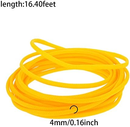Othmro 5m/16.4ft PET Expandable Braid Organize & Protect Cable Sleeving Flexible Wire Mesh Sleeve Yellow,for TV Audio PC Cords Protect from Pets Chewing