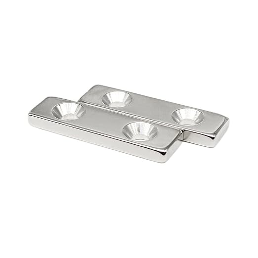 1/2/5/10/20PCS 50x15x5-5mm Long Strip Block Neodymium Holes 5mm Countersunk Quadrate Permanent NdFeB 50 * 15 * 5-5 m Magnets(1PCS)