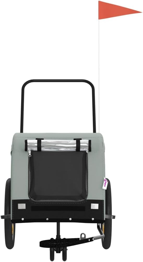 Pet Bike Trailer for Small Dogs and Cats, Oxford Fabric Cargo Cart with Iron Frame, Foldable Pet Stroller for Cycling Travel