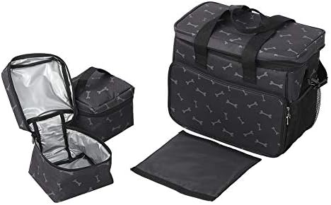 Multifunctional Pet Travel Bag, Large Capacity Dog and Cat Travel Organizer Kit with Food Bags and Partition Board, Portable Storage Bag for Outdoor Trips