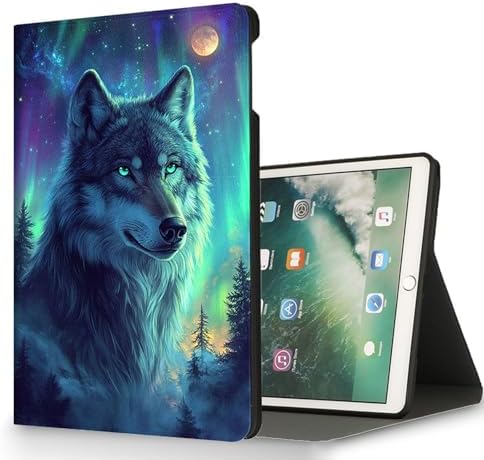 for Microsoft Surface Pro 8-13" 2021 Tablet Case,Auto Wake/Sleep,Adjustable Stand Protective Cover - Wolf Aurora
