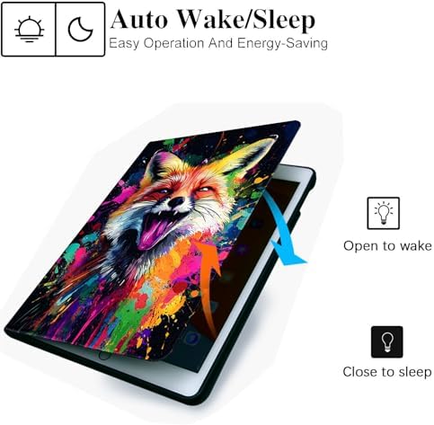 for Microsoft Surface Pro 11/10/9-13" 2024/2022 Tablet Case,Auto Wake/Sleep,Adjustable Stand Protective Cover - Colorful Fox Art
