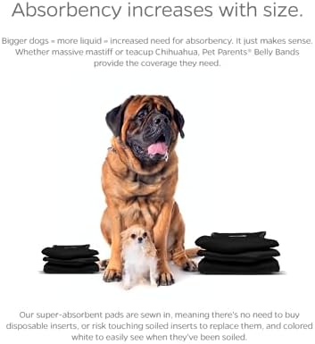 Pet Parents® Washable Belly Bands for Male Dogs (3pack) + Extendrs® of Durable Dog Diapers Male, Premium Male Dog Diapers & Dog Wraps (Small, Black)