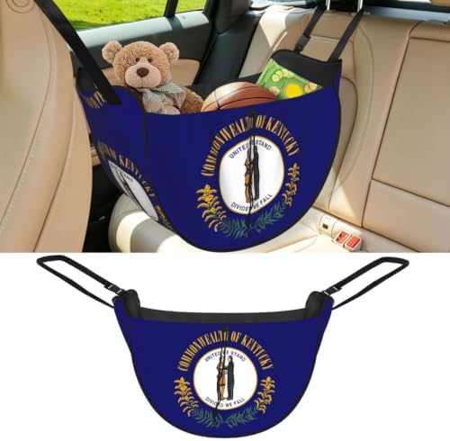 Kentucky State Flag Car Seat Organizer-Backseat Storage Bag for Travel | Waterproof Durable. Holds Snacks Gear Essentials. Fits Most Cars.