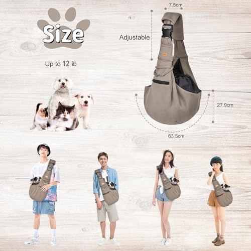 CUBY Dog and Cat Sling Carrier - Hands Free Reversible Pet Papoose Bag - Soft Pouch and Tote Design - Suitable for Puppy, Small Dogs Cats Outdoor