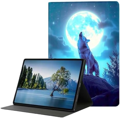 for Samsung Galaxy Tab A 10.1 Tablet Case 2016(SM-T580 T585 T587, Not for 2019 Model),Premium Leather Folio Stand Auto Wake/Sleep,Multiple Viewing Stand,Wolf Moon Night