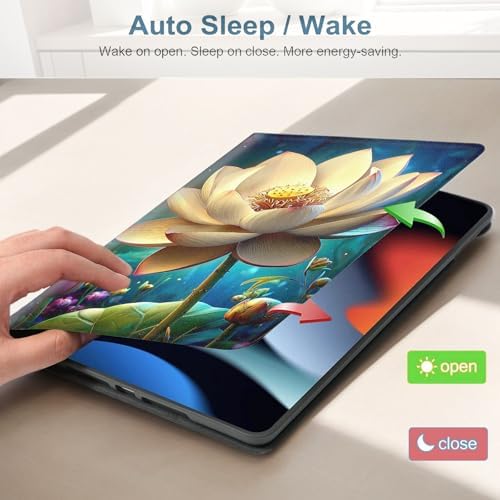 for Samsung Galaxy Tab A11 Plus/A11+ 5G 11 Inch 2025 (SM-X230/X236B) Tablet Protective Cover with Adjustable Stand and Magnetic Auto Wake/Sleep,Lotus Flower