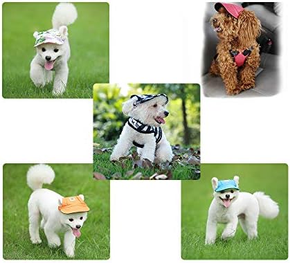 Leconpet Baseball Caps Hats with Neck Strap Adjustable Comfortable Ear Holes for Small Medium and Large Dogs in Outdoor Sun Protection (S, Orange)