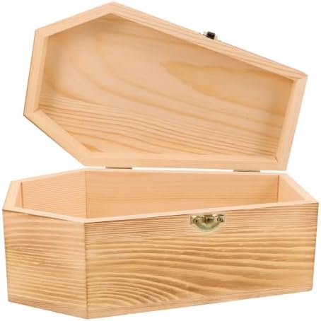 BESTOYARD Keepsake Box Coffin Shaped Wooden for Small Items and Pet Ashes