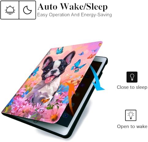 for Samsung Galaxy Tab A 10.1 2016 Model T580/T585/T587 Tablet Case,Auto Wake/Sleep,Adjustable Stand Protective Cover - Cartoon Frog Flower