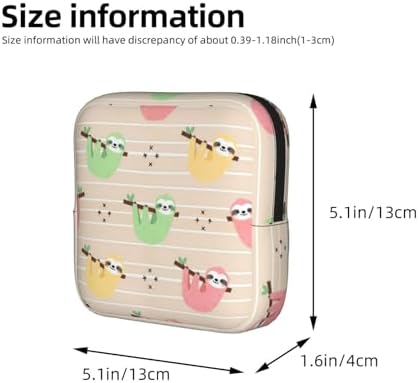 Cute Ladies Period Pouch Sloth Animal Cute, Multifunctional Polyester Storage Bag, Stores Tampons Menstrual Cup Small Jewelry Keys