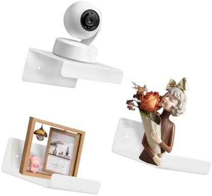 Pack of 3 Wall Mount Shelves for Security Cameras Remote Controls Modern Organization Living Room Bathroom Storage Solut