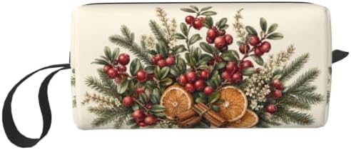 Cranberry Small Makeup Bag, 600D Oxford Cosmetic Pouch for Women | Cranberry Cosmetic Bag, Double-Sided Printed Toiletry Pouch with Foam Padding for Women, Travel, Gym, Weekend and Daily Use