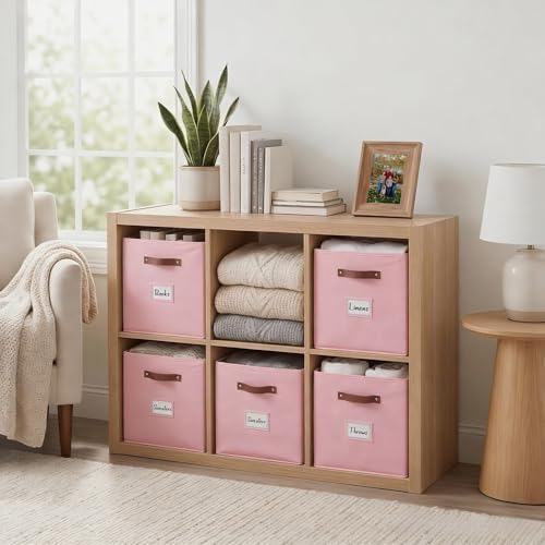 DECOMOMO Storage Bins, Cube Storage Bin with Labels