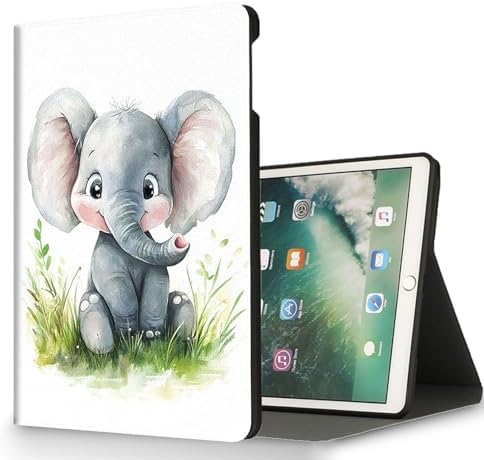 for Microsoft Surface Pro X/Pro X Plus-13 2019/2020/2021/2024 Tablet Case,Auto Wake/Sleep,Adjustable Stand Protective Cover - Cute Elephant