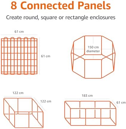 Amazon Basics Foldable Octagonal Metal Exercise Dog Playpen - Indoor/Ou, , Blacktdoor, No Door, Small (8 Panels, 24 x 30), Easy to assemble, store, and customize, 30" - Small, Black