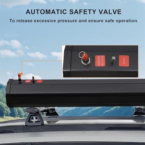 Portable Water Tank for Camping Shower & Vehicle Storage - Solar Heated Roof Rack Tank for Hiking, Car Wash, Pet Cleaning & Beach Trips