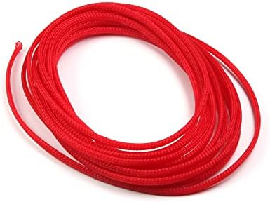 Othmro 5m/16.4ft PET Expandable Braid Organize & Protect Cable Sleeving Flexible Wire Mesh Sleeve Red,for TV Audio PC Cords Protect from Pets Chewing